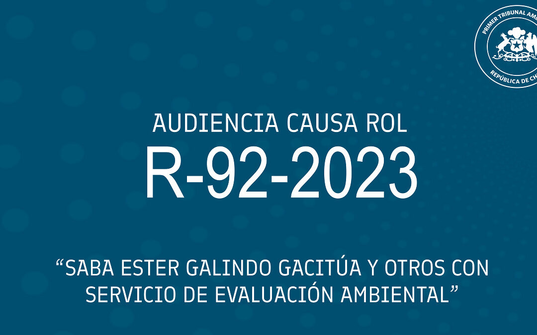 Audiencia R-92-2023 «Saba Ester Galindo Gacitúa y otros con Servicio de Evaluación Ambiental»