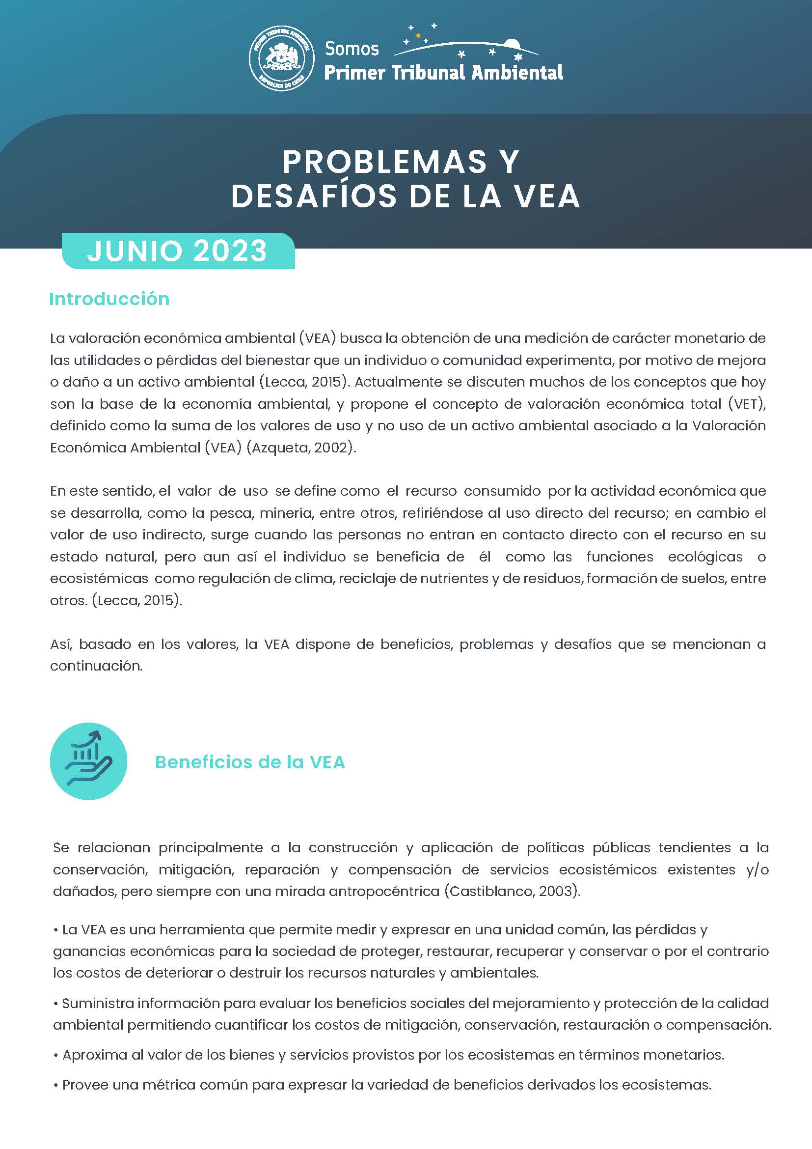 Valoración económica junio 2023