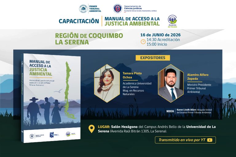 Primer Tribunal Ambiental realizará capacitaciones sobre acceso a la justicia ambiental en La Serena y Copiapó