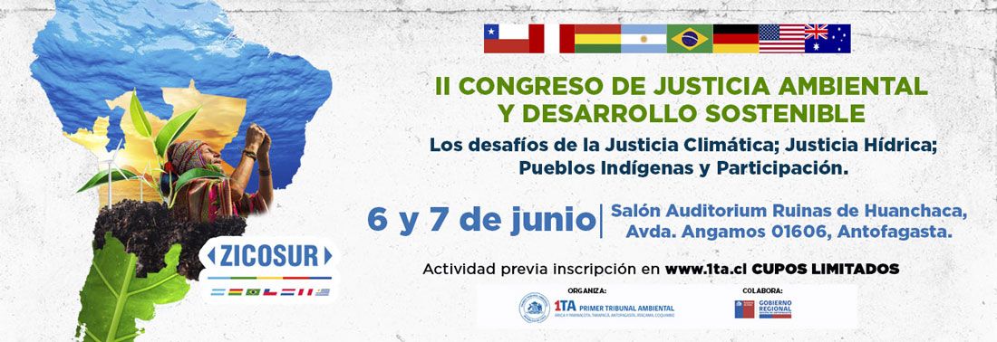 II Congreso de Justicia Ambiental y Desarrollo Sostenible Zicosur que llevará a cabo el 6 y 7 de junio en Antofagasta
